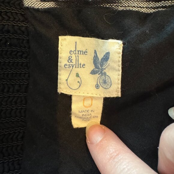 Anthropologie Edme & Esyllte Strapless Aztec Print Dress Beaded Waist Boho 0 - Picture 8 of 11